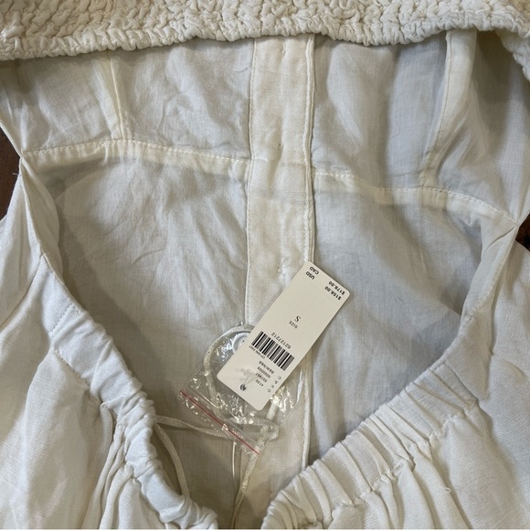 MAEVE ANTHROPOLOGIE COLOR BLOCK LINEN BUTTON FRONT OPEN  BACK MIDI DRESS SMALL - Picture 9 of 13